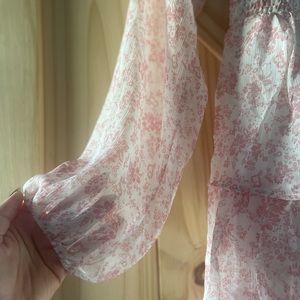 Smocked floral mini dress. Never worn!